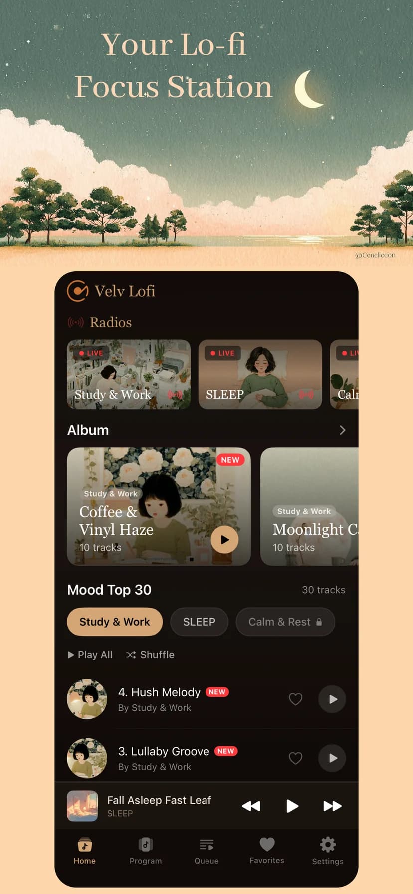Velv Lofi, screen 1